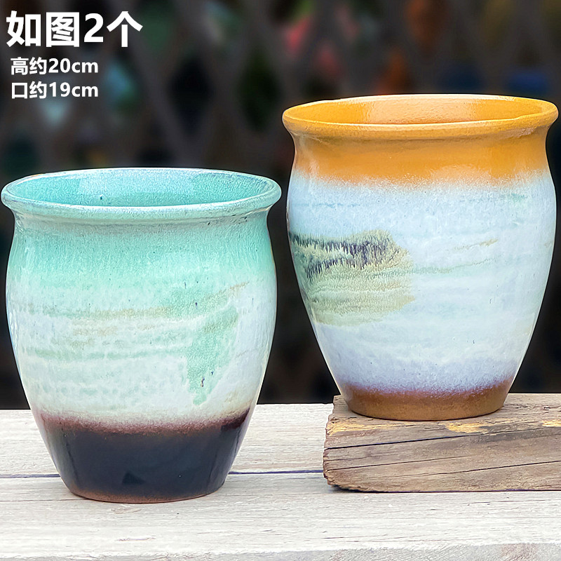 大号透气陶瓷花盆多肉绿植庭院阳台家用盆景陶罐
