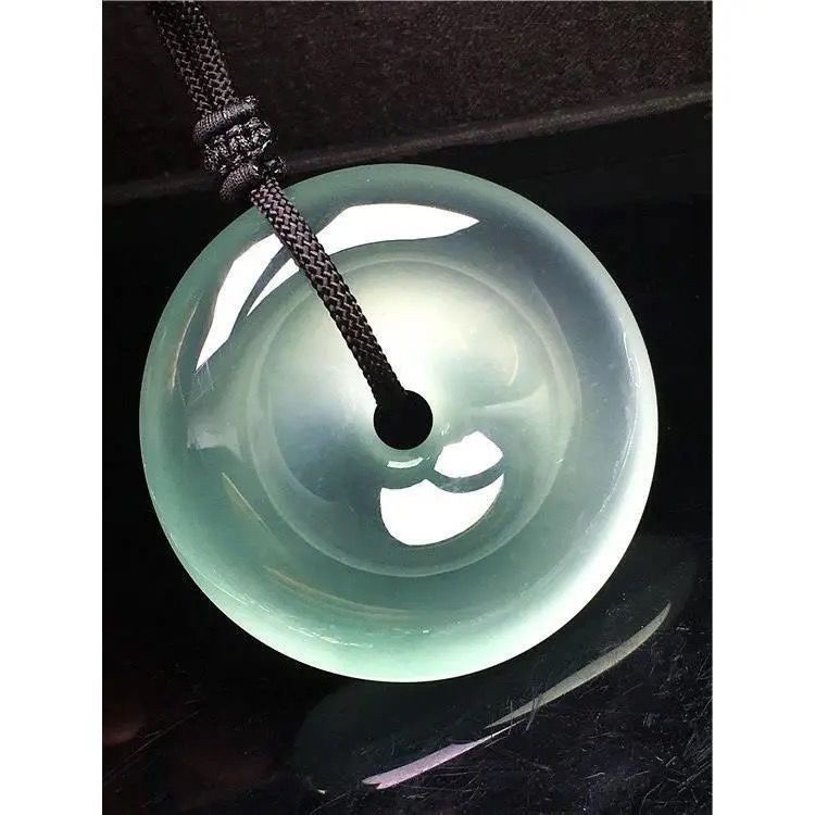 （爆买）玉石冰种平安扣挂件冰种圆形玉吊坠男女款脖子挂件