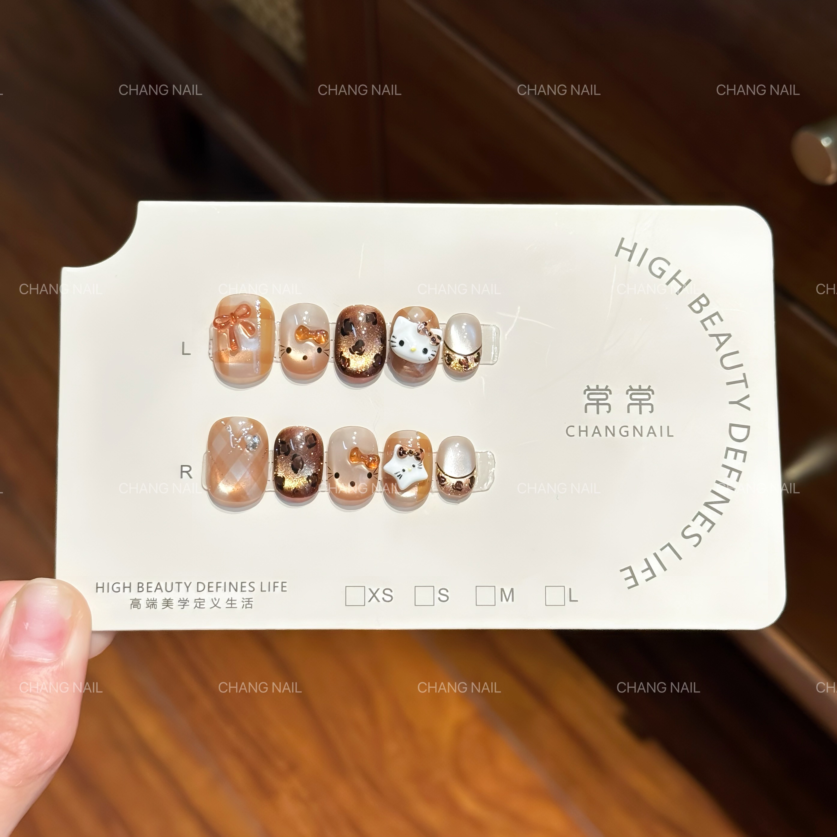 豹纹KT-Leopard Print KT-纯手工穿戴甲豹纹Kitty可爱出片 10片装