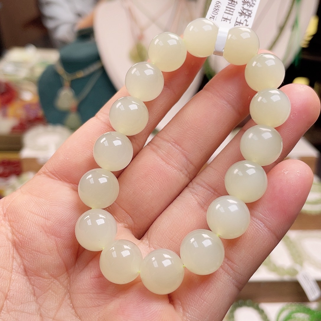 和田玉手串未镶嵌12