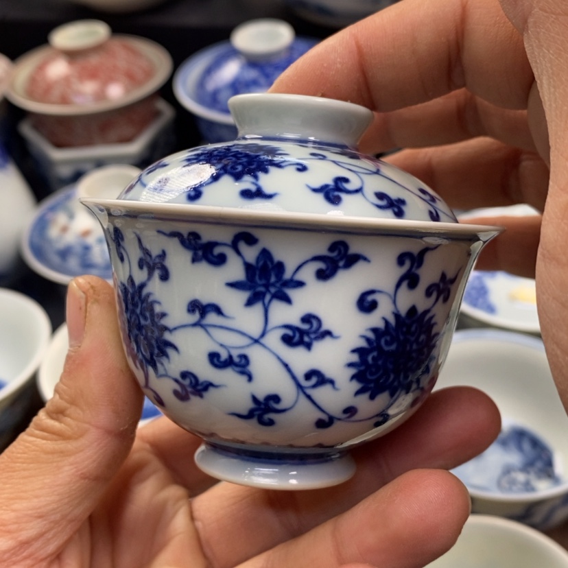 【闪购商品】景德镇青花瓷盖碗