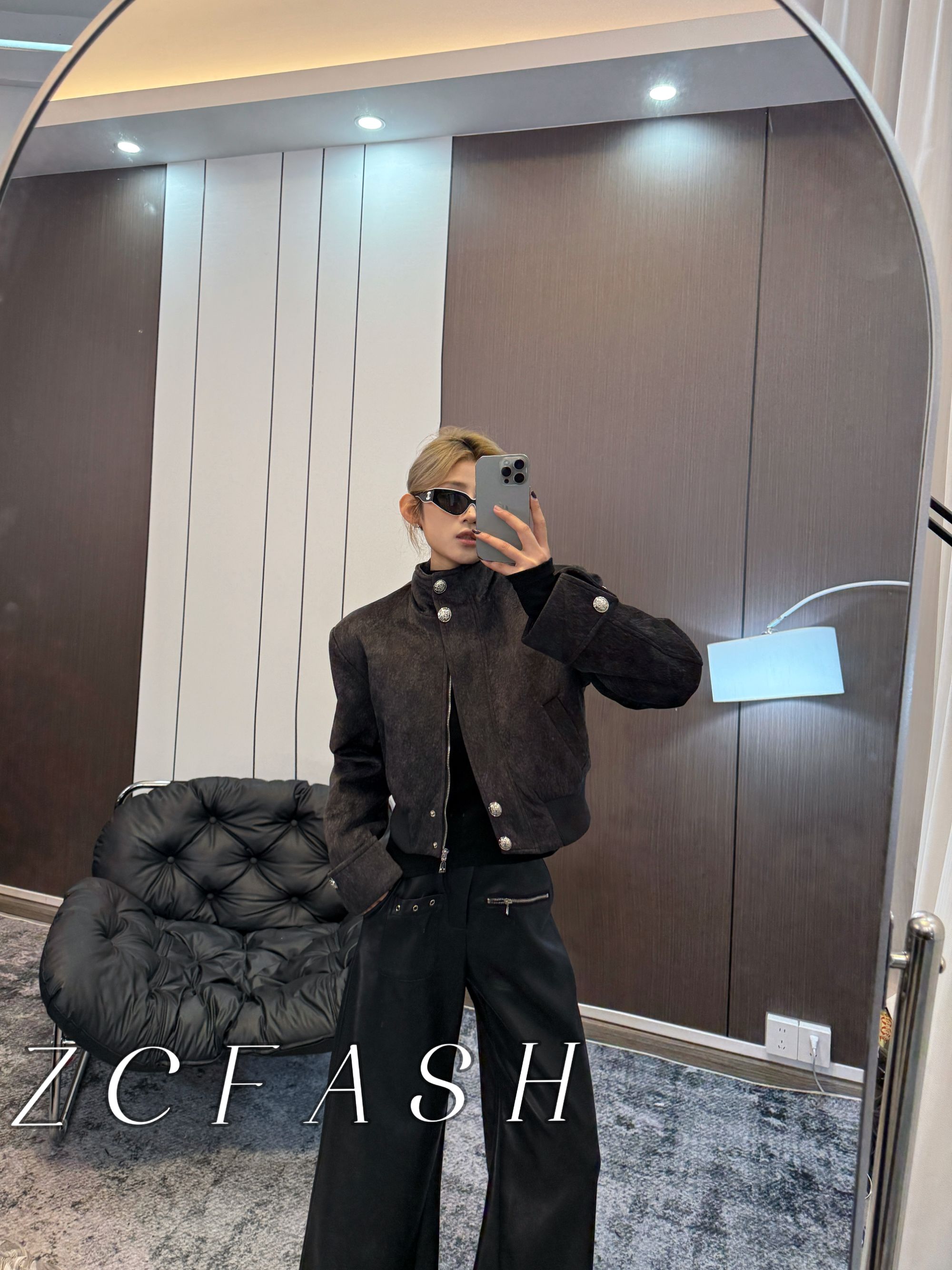 ZC-新款秋冬夹棉皮夹克