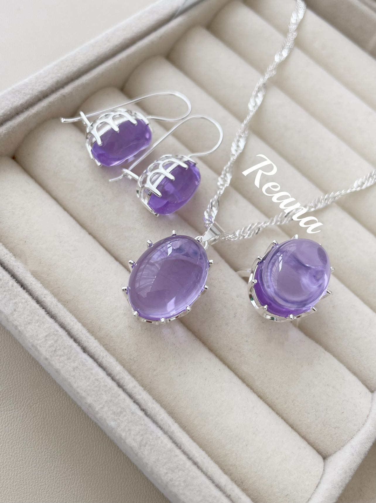 钛钢耳饰 水波泡泡（香芋透紫）