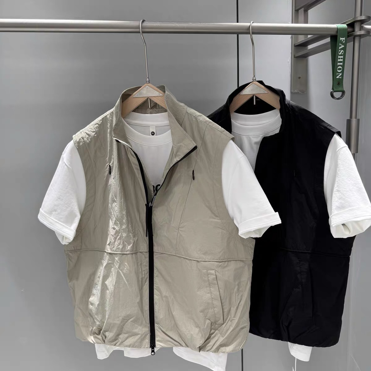 拼接立领春夏男纯色原色标准马甲水洗免烫夏季常规款春季