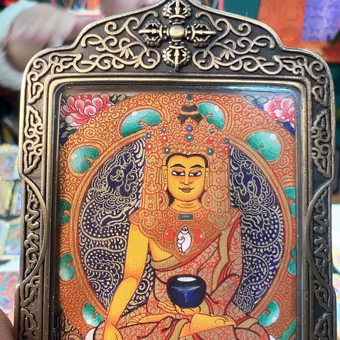 吊坠纯手绘唐卡觉沃佛