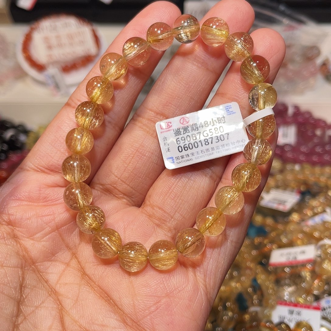 大***帅水晶手链未镶嵌烟花金发8.0m