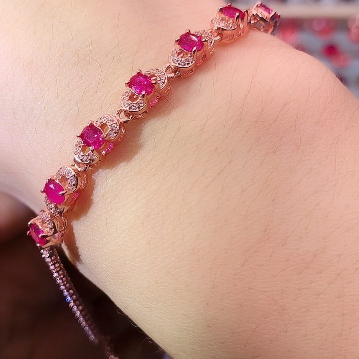 红宝石手链银S925镶嵌