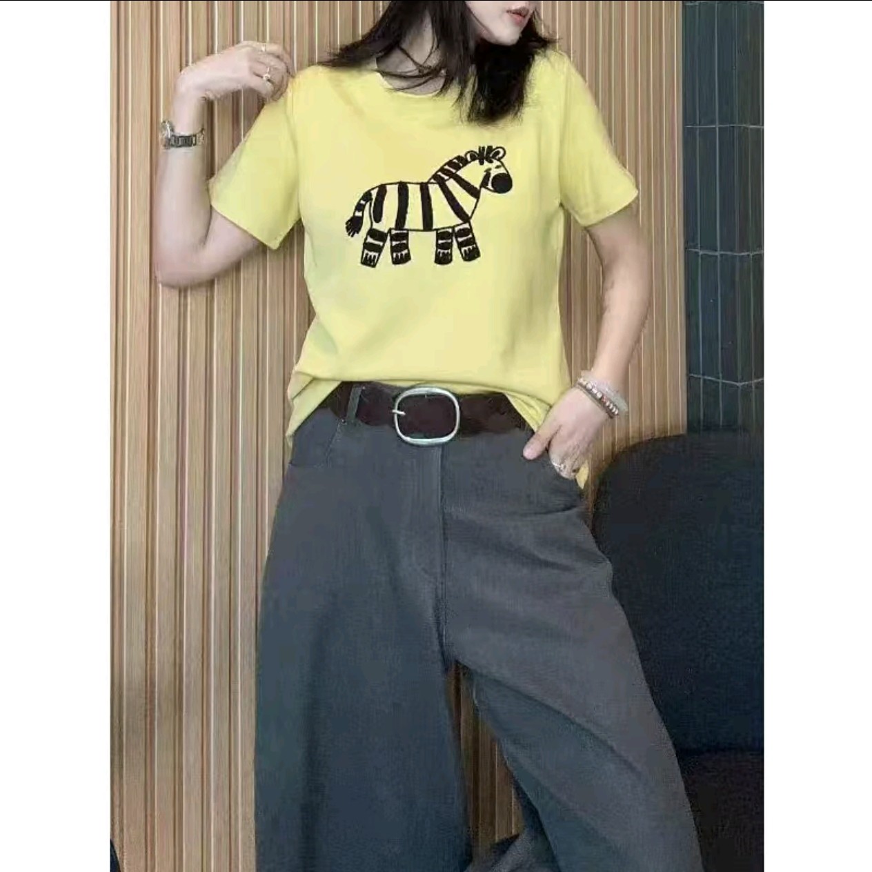 【狂欢双十一】6990卡通刺绣圆领短袖（衣长56左右）