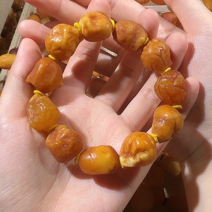 琥珀未镶嵌手链蜜蜡海漂手串