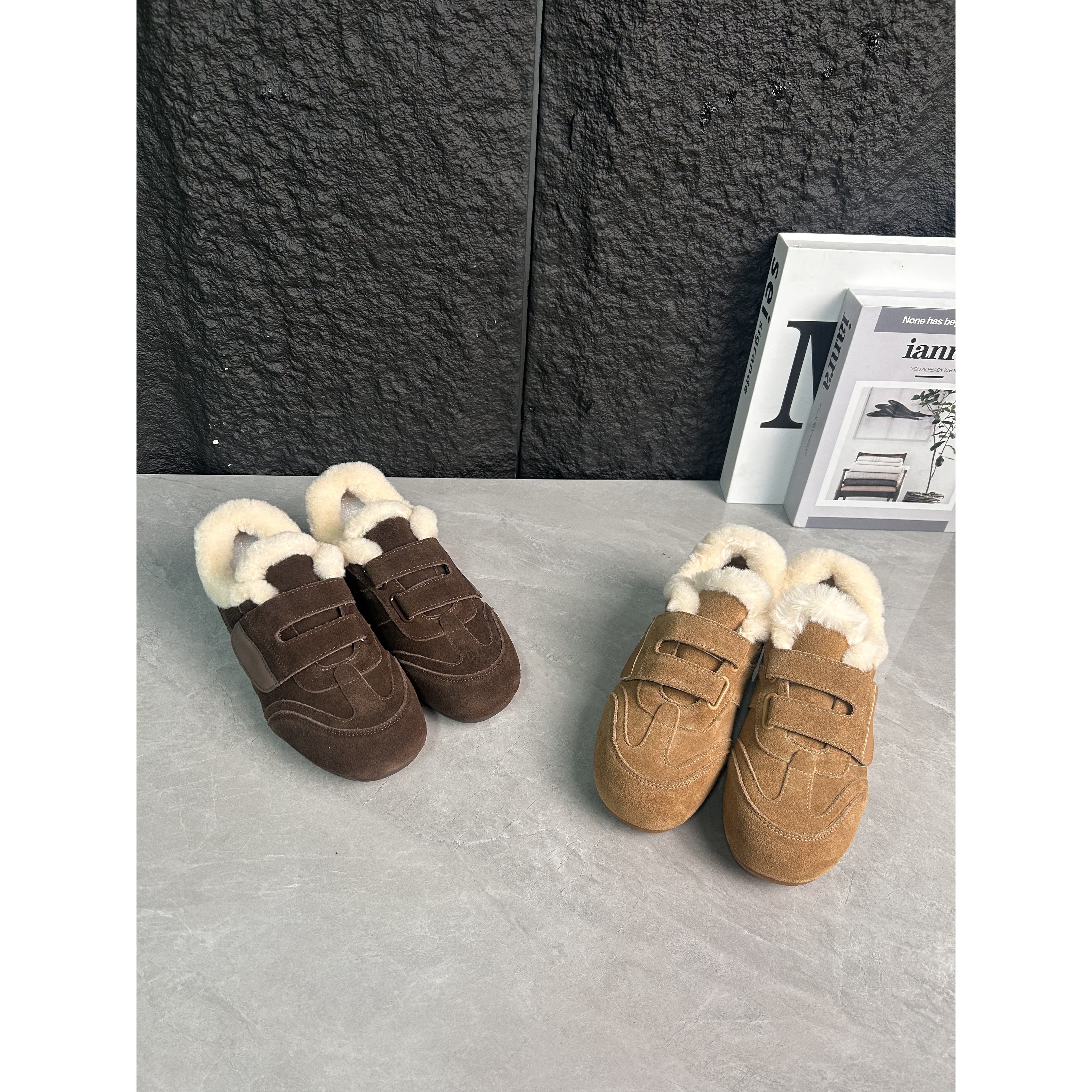 大龙甄选~2公分牛皮/复古做旧加绒德迅女鞋1861