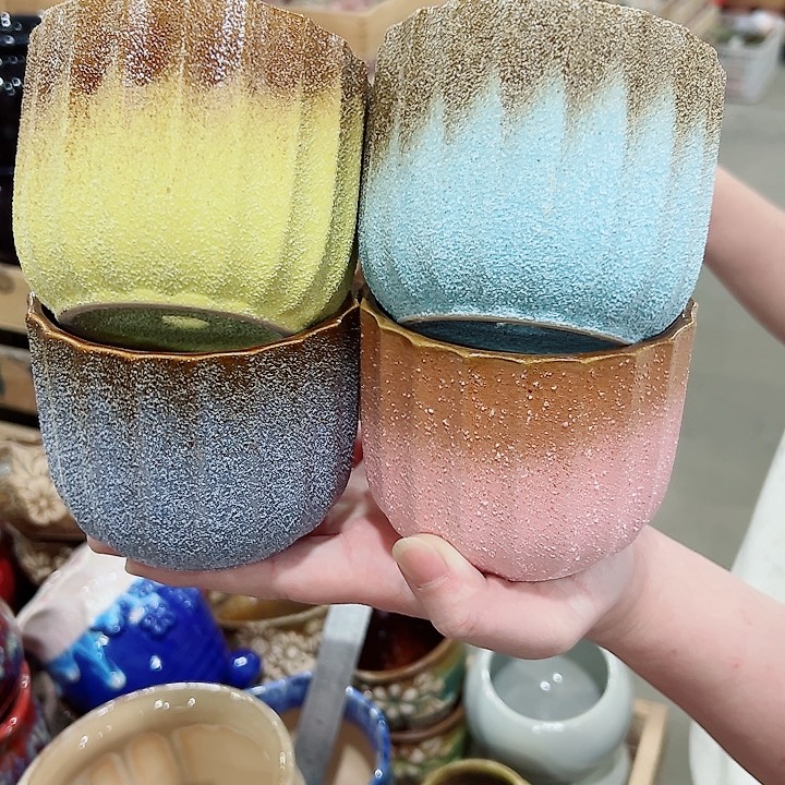 有孔.凑满10元发货多肉陶瓷花盆！