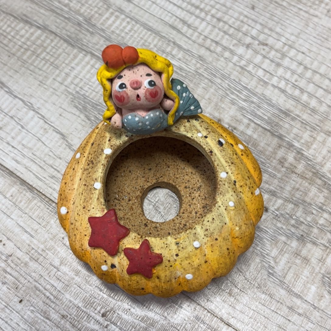 泥塑古镇炻陶花盆