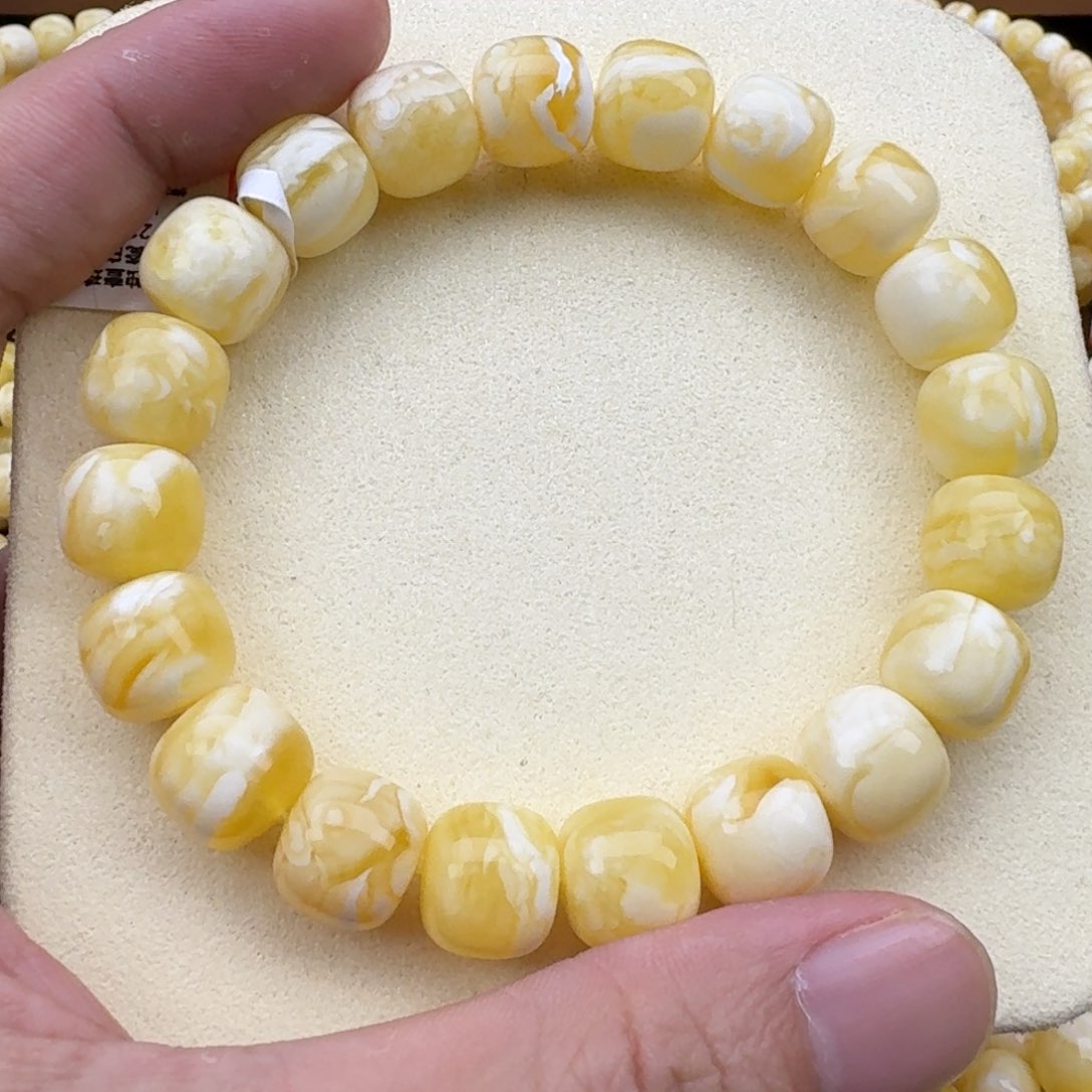 琥珀手链未镶嵌饭*龙蜜蜡手串