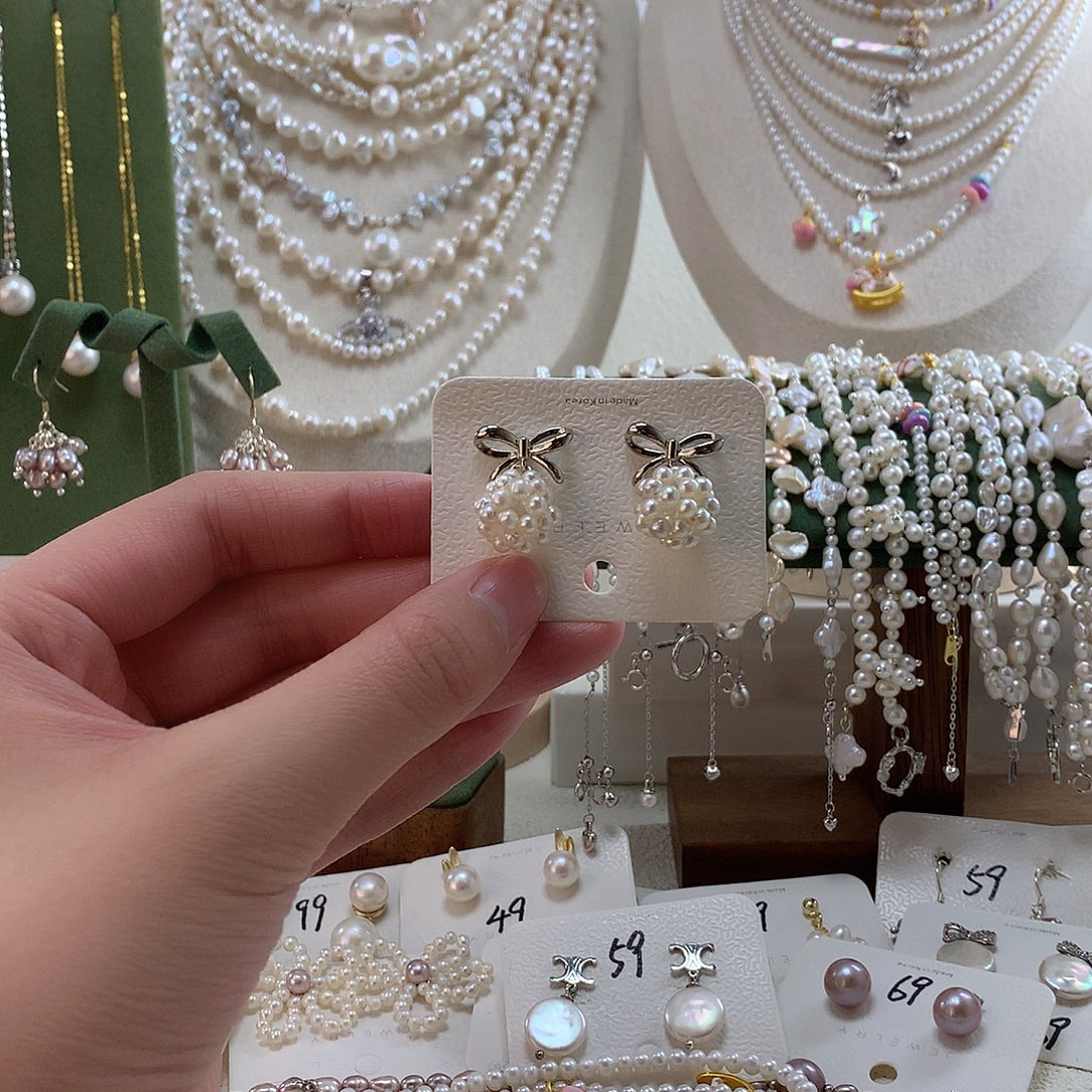 M***l耳饰合金淡水珍珠