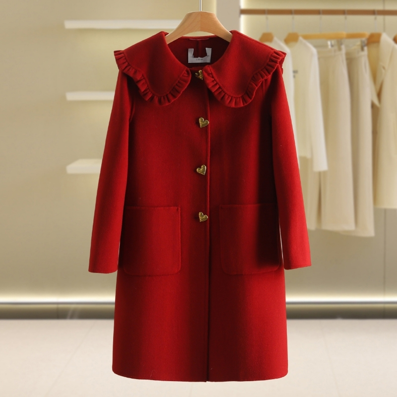 【康康成列款】娃娃领单排扣双面呢外套#BXG48B007
