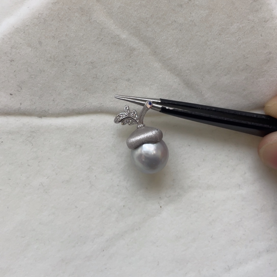 吊坠(不含链)银S925镶嵌海水珍珠