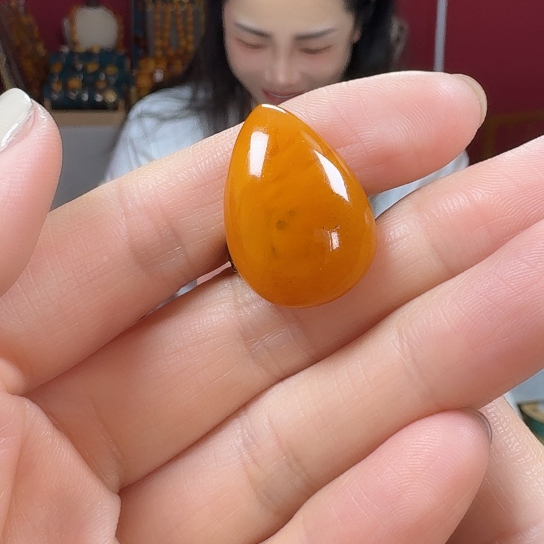 蜜蜡银S925镶嵌耳饰戒指