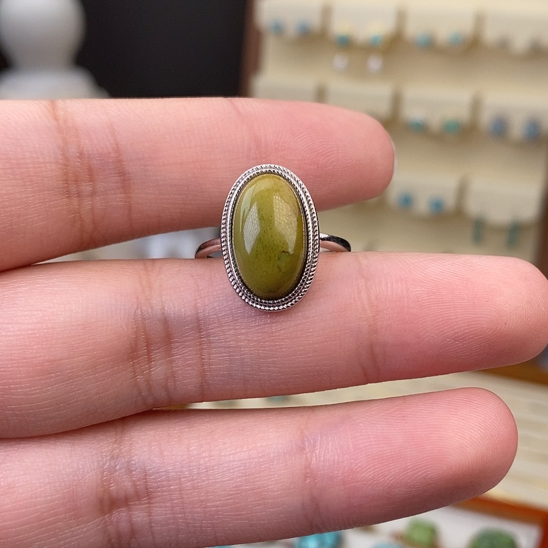 绿松石戒指银S925镶嵌