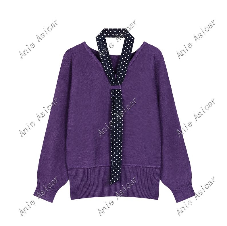 B Q3332-A 洋气长袖针织衫女2025年秋季新款显瘦百搭气质减龄上衣