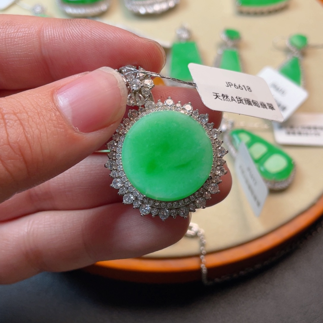 翡翠吊坠(不含链)银S925镶嵌