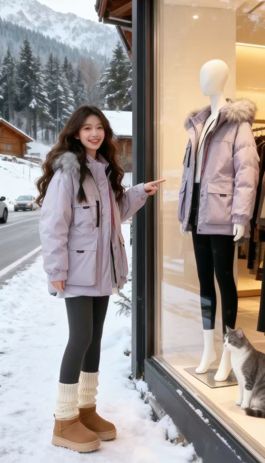 【四号连接】女冬款韩版加厚加绒棉衣棉服毛呢短中长款连帽外套翻领