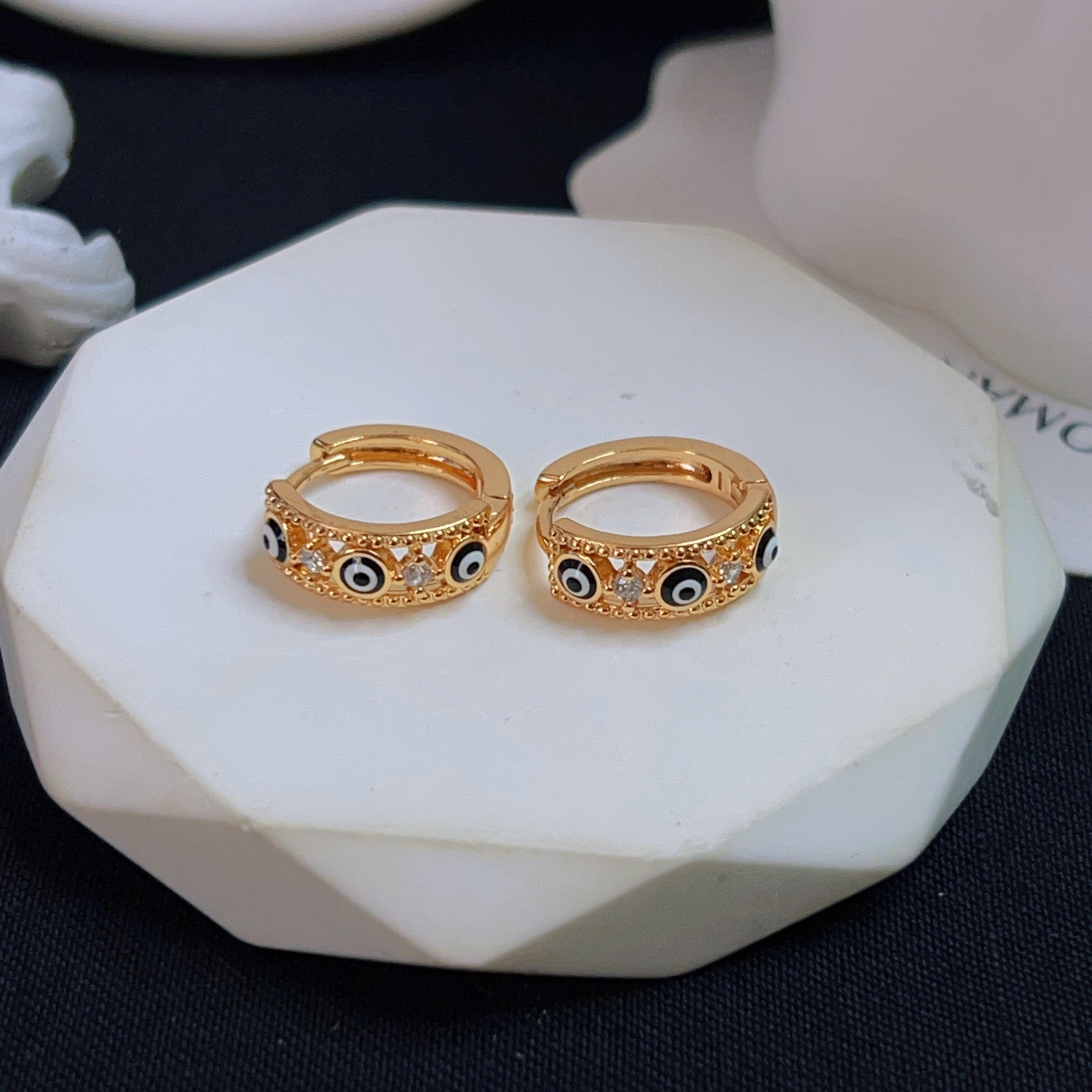 铜合金锆石耳饰 哈尼西牧时尚百搭耳环#0009360