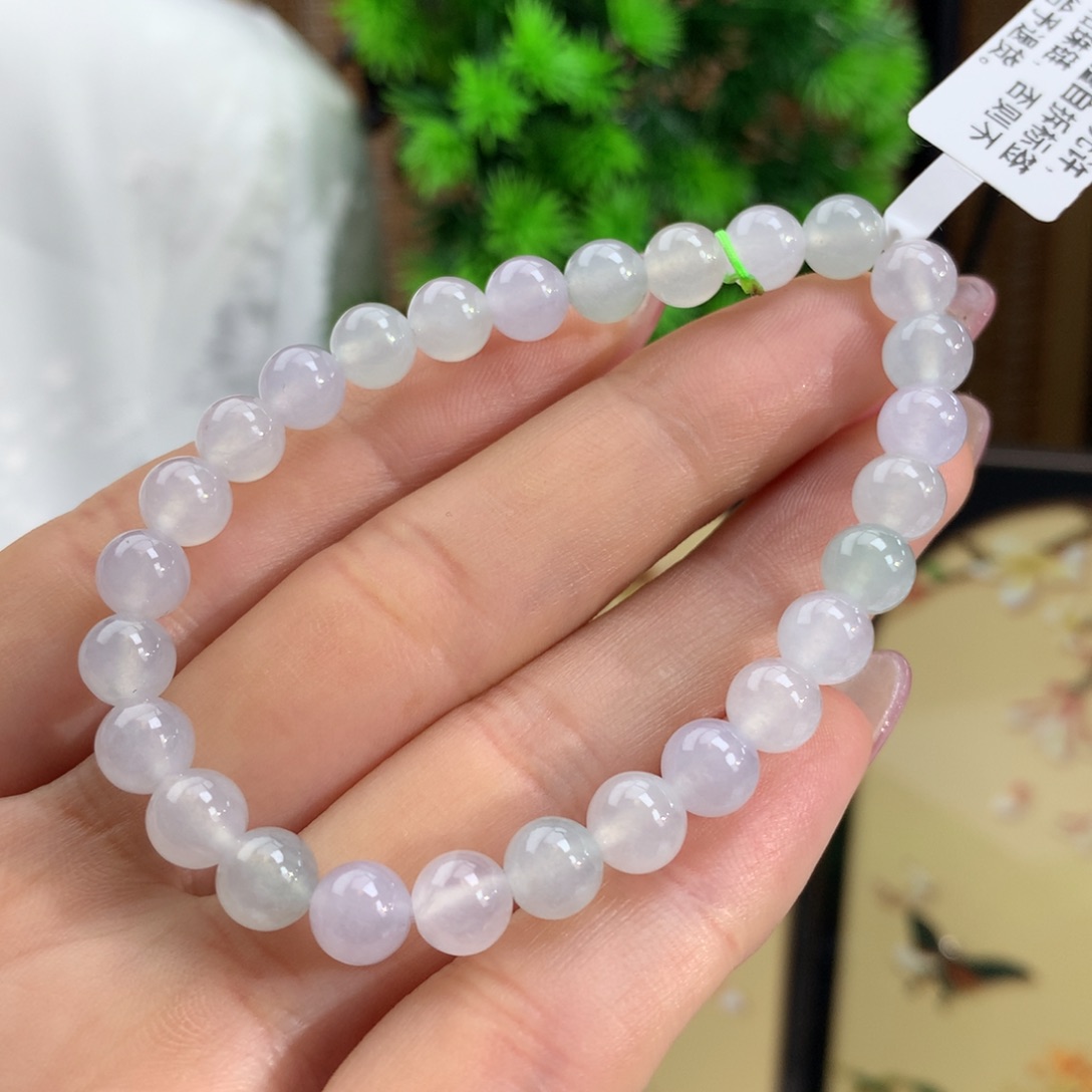 翡翠手链未镶嵌冰胶马卡龙手链卡6.8m m