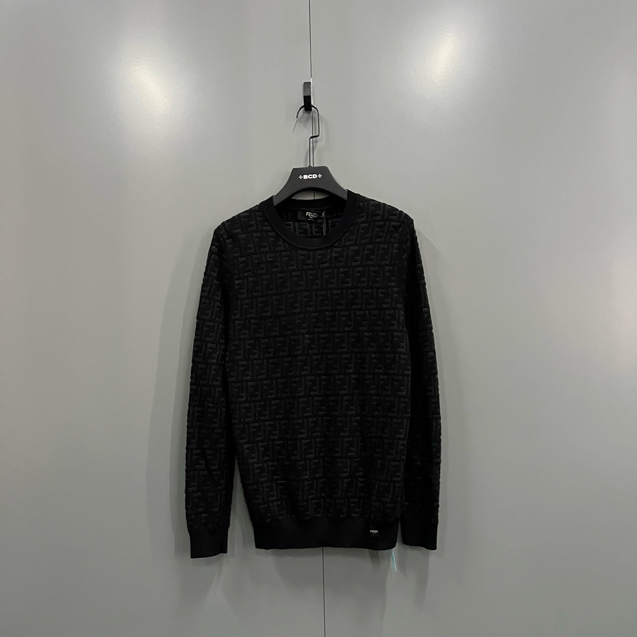 FENDI 芬迪 黑色双F满印针织衫 52码/全新/fg203625