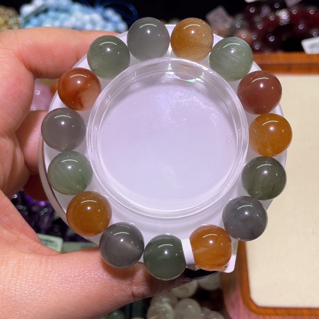 水晶手链未镶嵌13mm彩兔毛