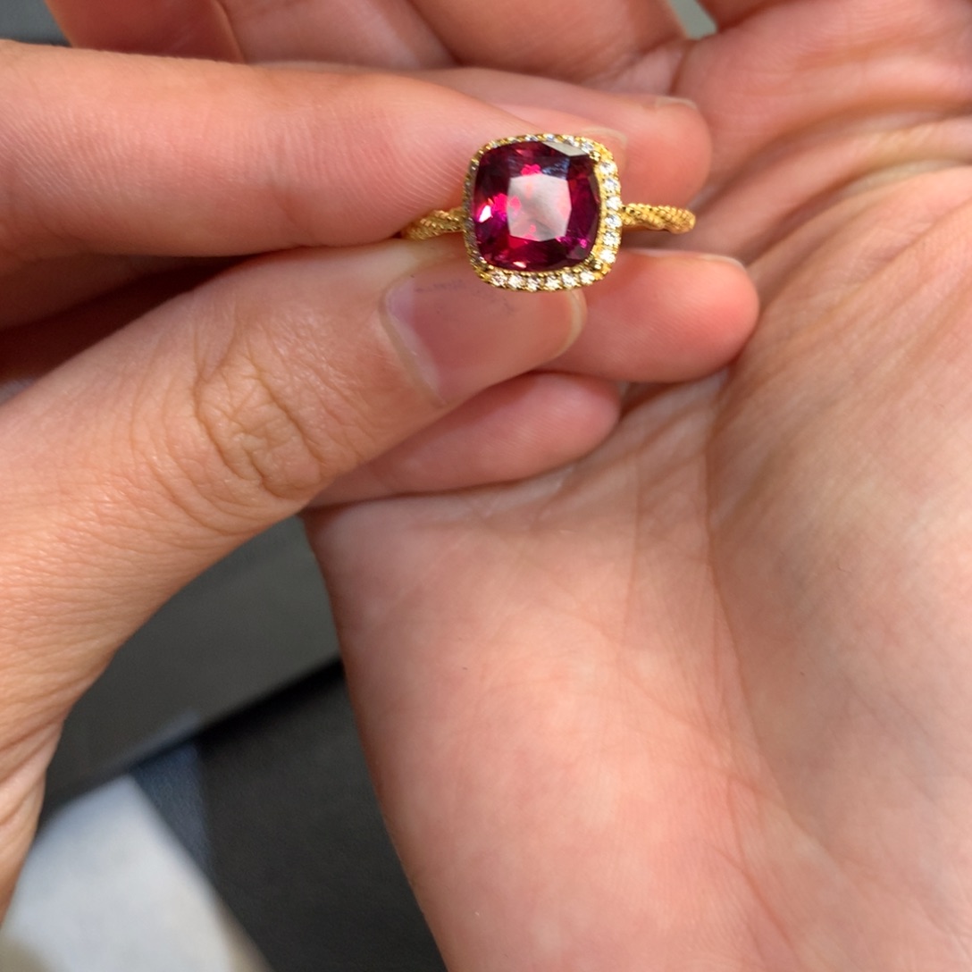 银S925镶嵌戒指石榴石海****卡定制不退换