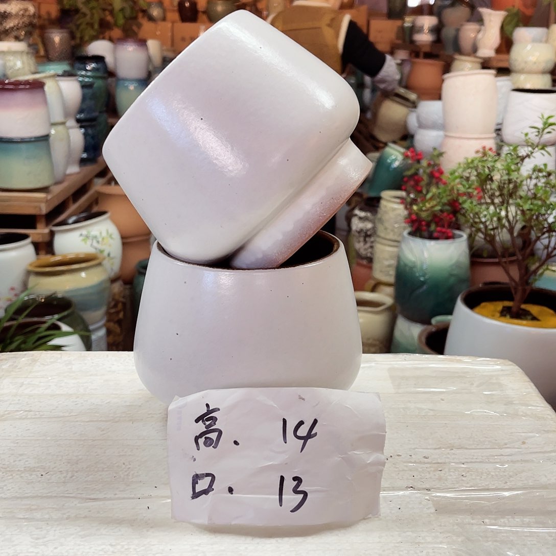 紫砂花盆高度14口径13