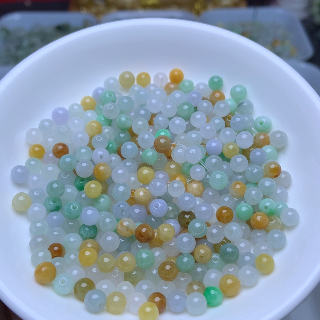 未镶嵌手链翡翠卡5冰三彩40个