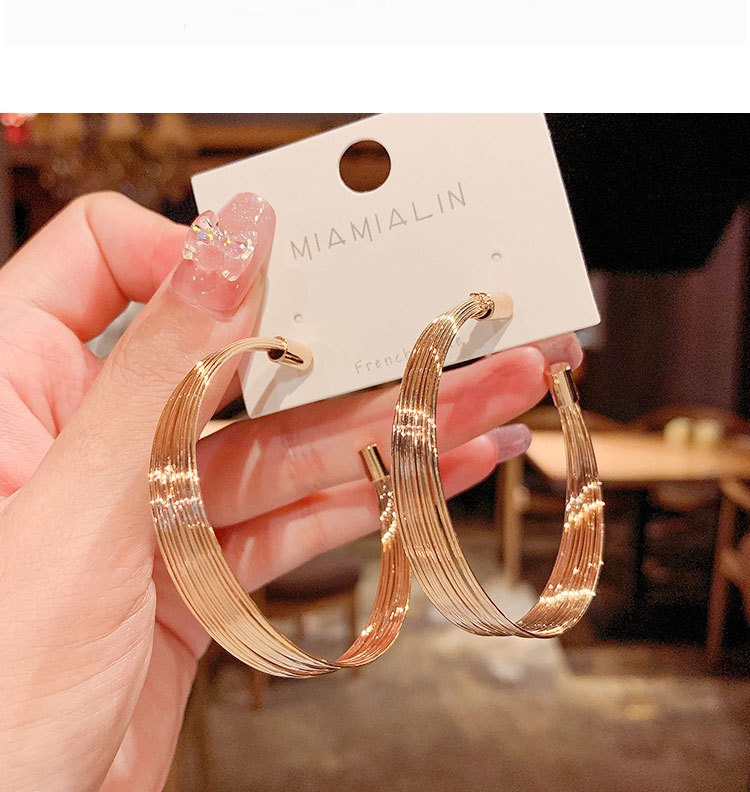 合金无非金属耳饰 高级感金色耳环大圈圈新款爆款欧美简约耳饰ins