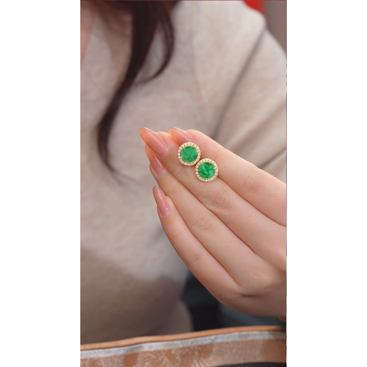 翡翠耳饰未镶嵌多样性发@@N7281