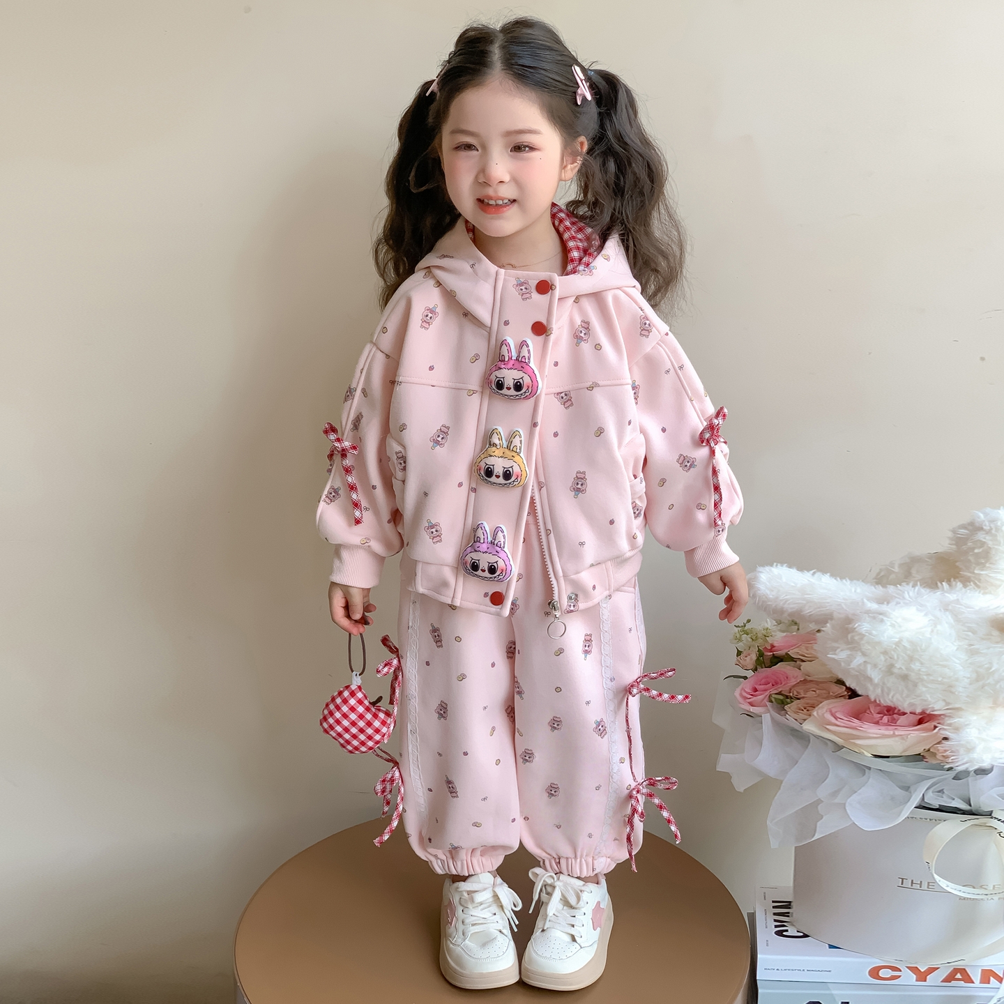 女童春秋季套装2025新款儿童秋装连帽卫衣外套女孩宝宝休闲秋装潮