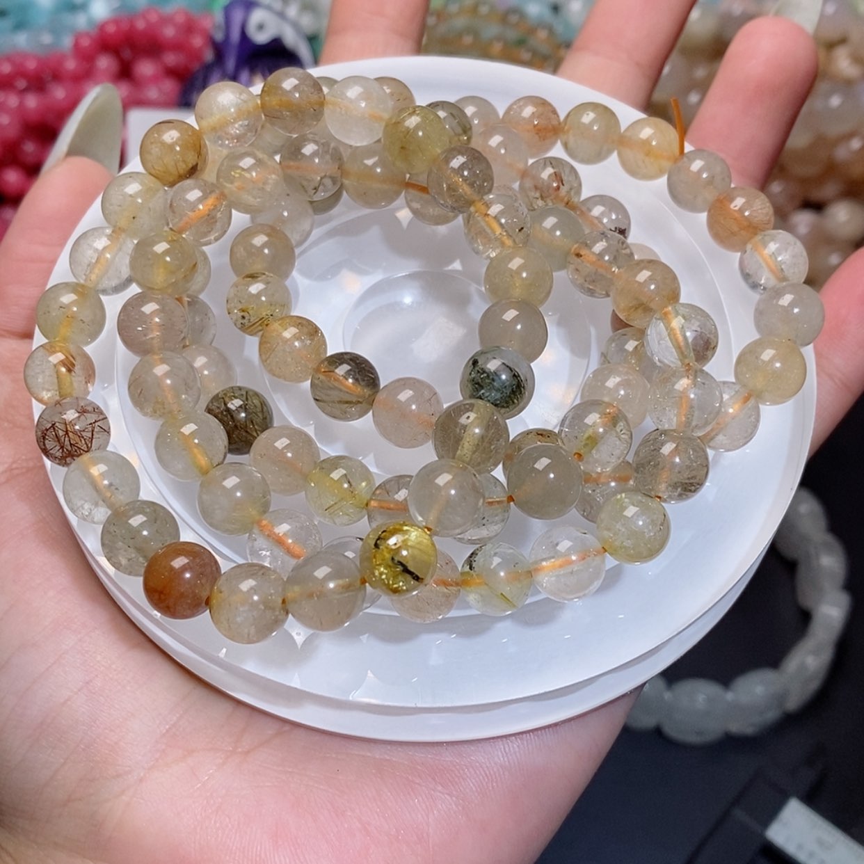 【闪购商品】烟晶手链银S925镶嵌彩发001