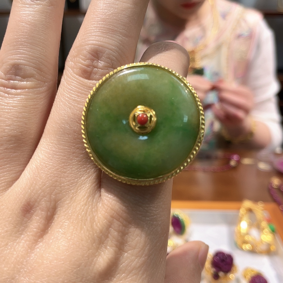 锦纶非金属戒指平安扣