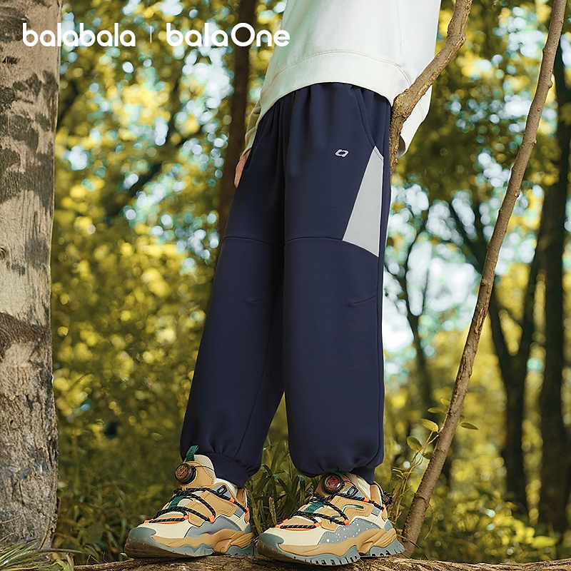 【balaOne】巴拉巴拉童装儿童裤子男童2025秋长裤吸湿速干慢跑裤