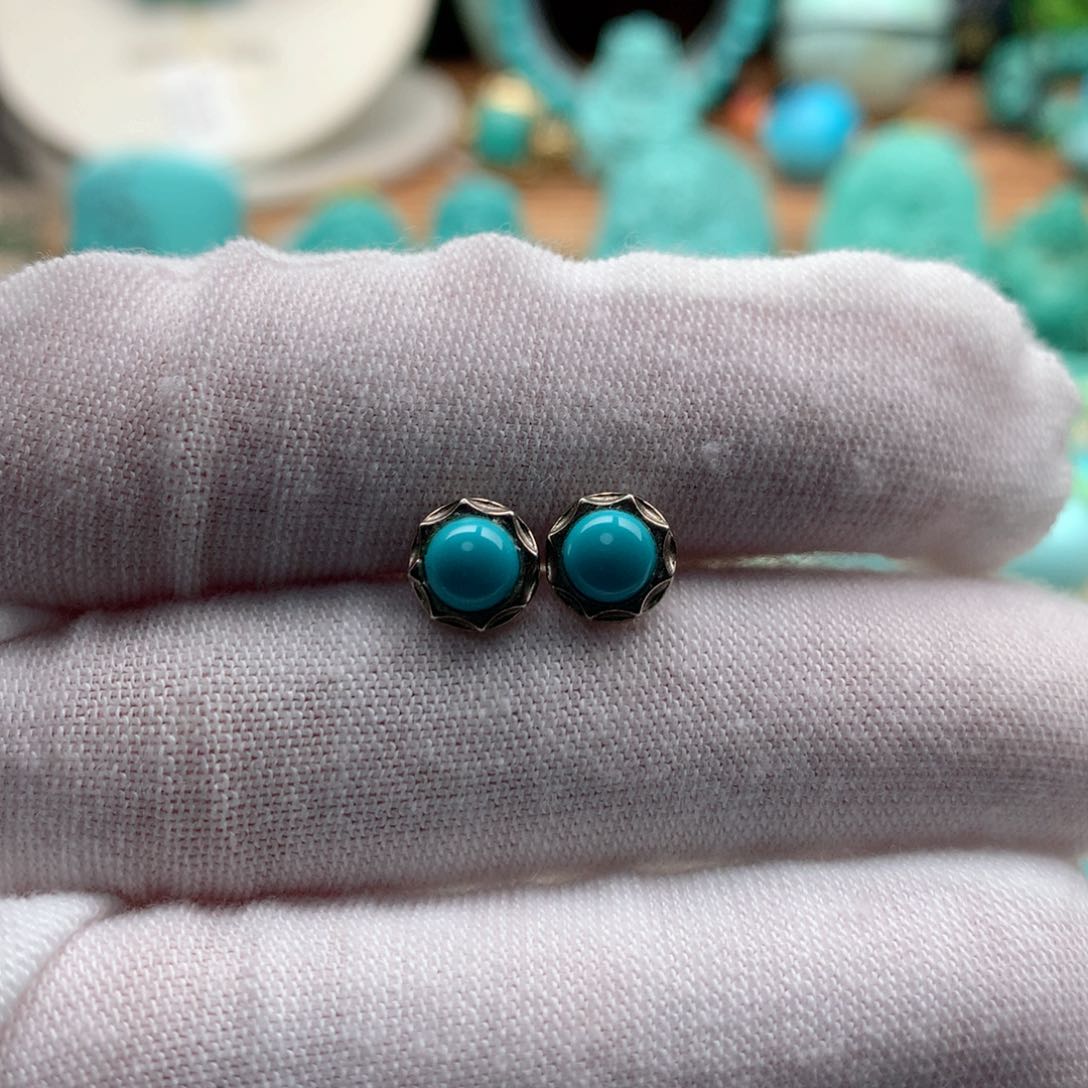 绿松石颈饰银S925镶嵌