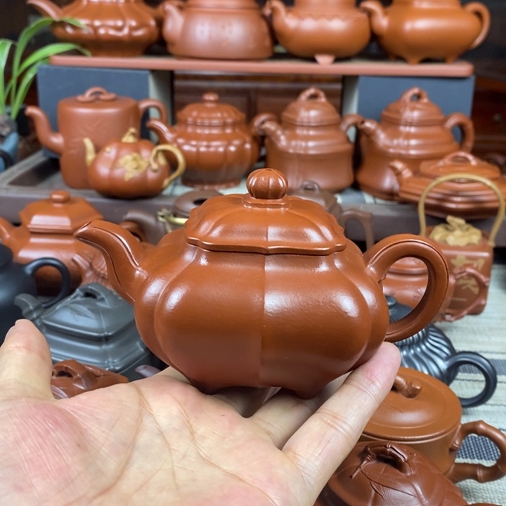 茶壶紫砂筋纹传炉260cc原矿赵庄朱泥特价