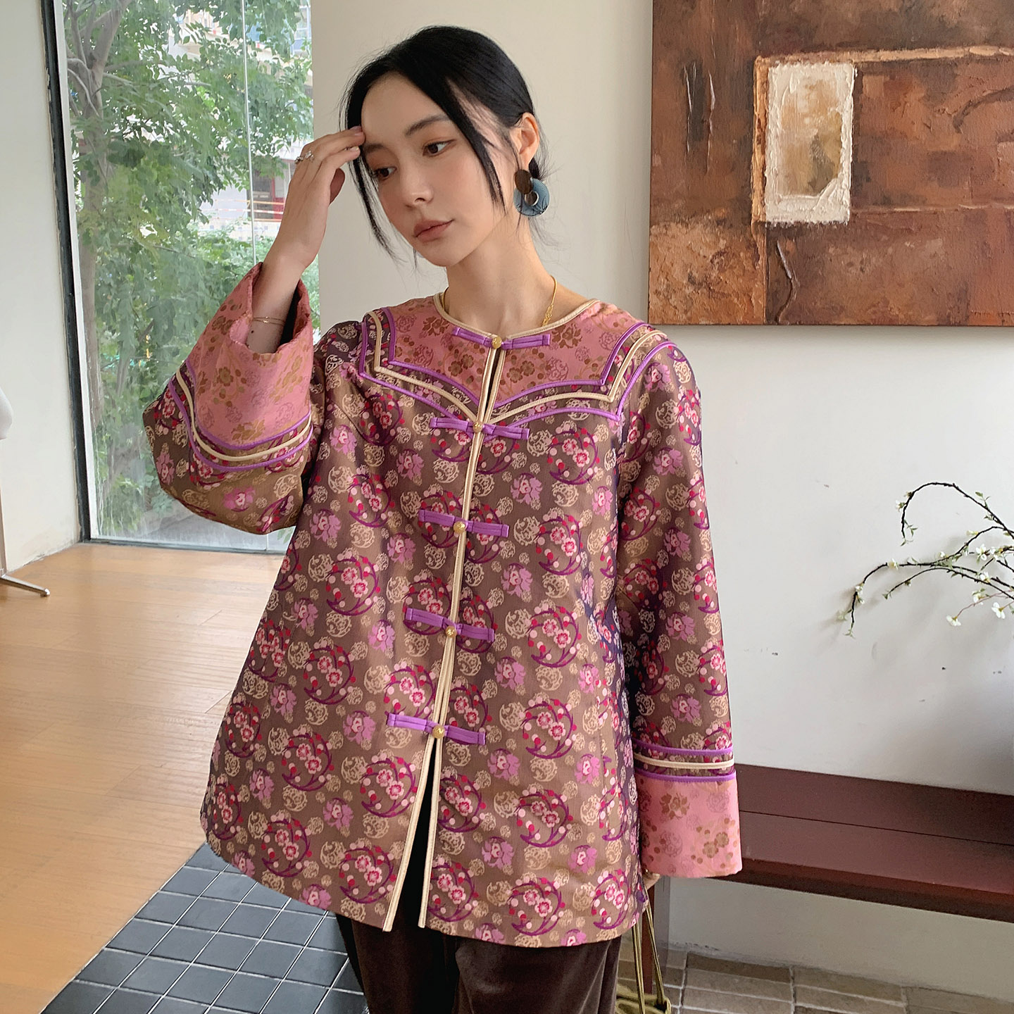 高奢国风皮草外套女两面穿年轻款小个子皮毛一体冬装新中式上衣