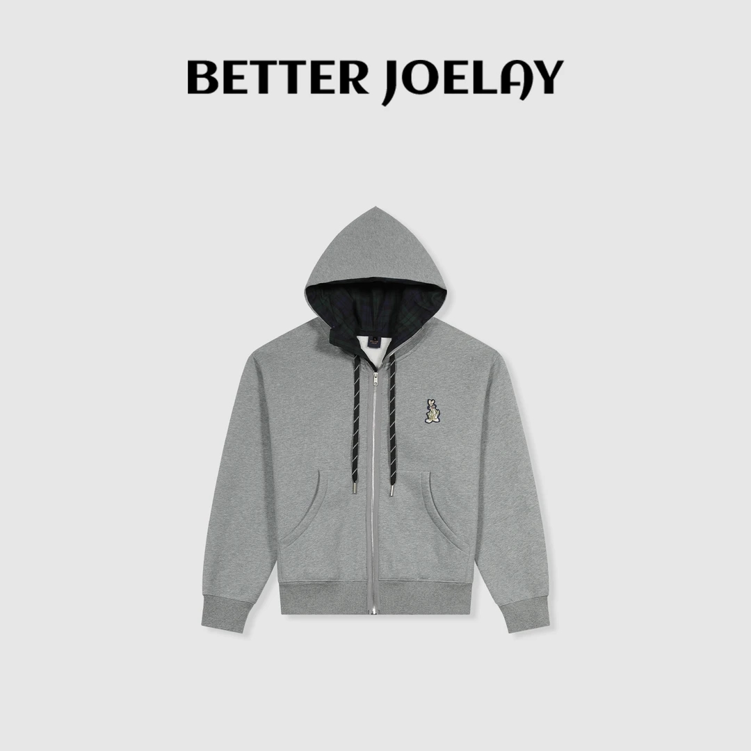 BETTERJOELAY-加绒【开朗兔先生】时尚开衫连帽卫衣休闲百搭WL9627