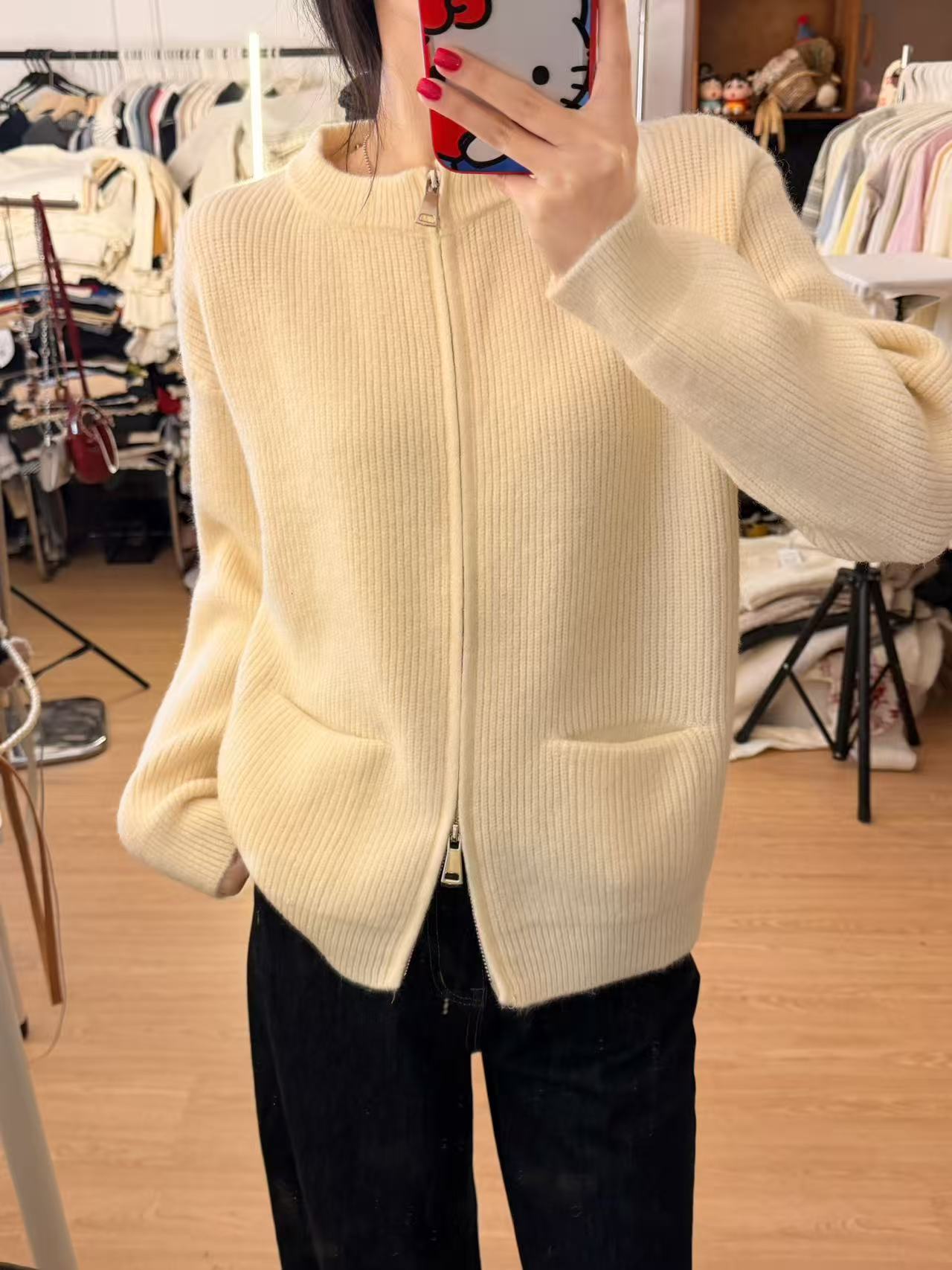 3674新款韩版软糯慵懒温柔风高级感小个子针织毛衣开衫外套