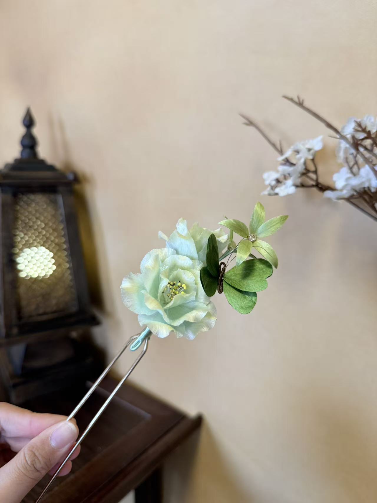 （直播间链接）绒花发簪