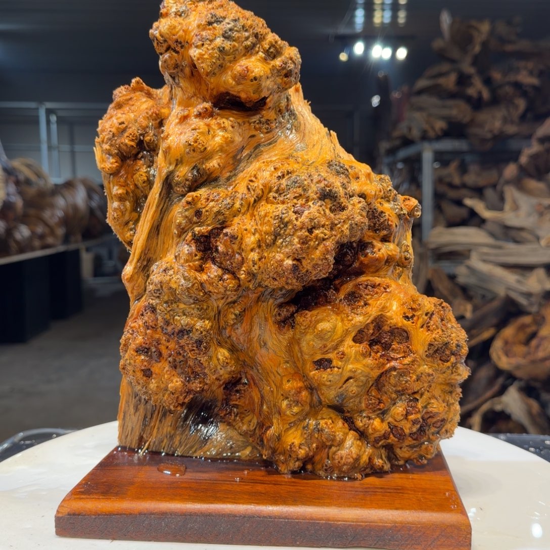 《***》木王一刀琥珀木摆件22