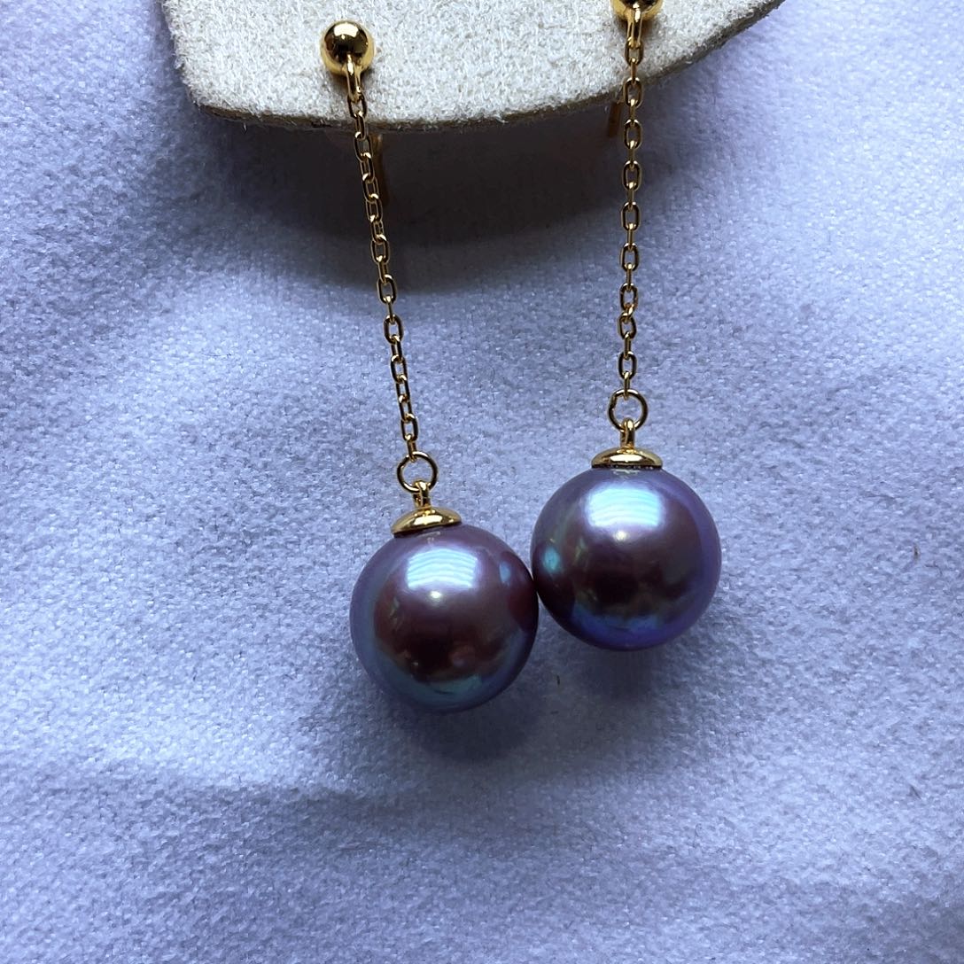 淡水珍珠耳饰银S925镶嵌