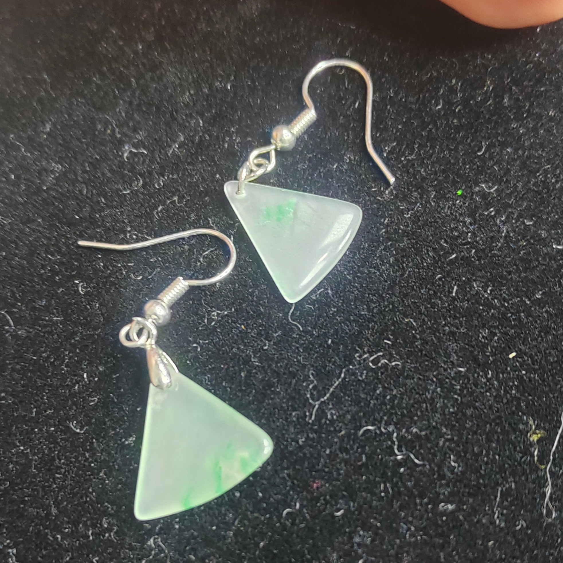 非洲翠冰飘花耳坠天然玉石独龙玉A货（多样性发货 拍一发一）