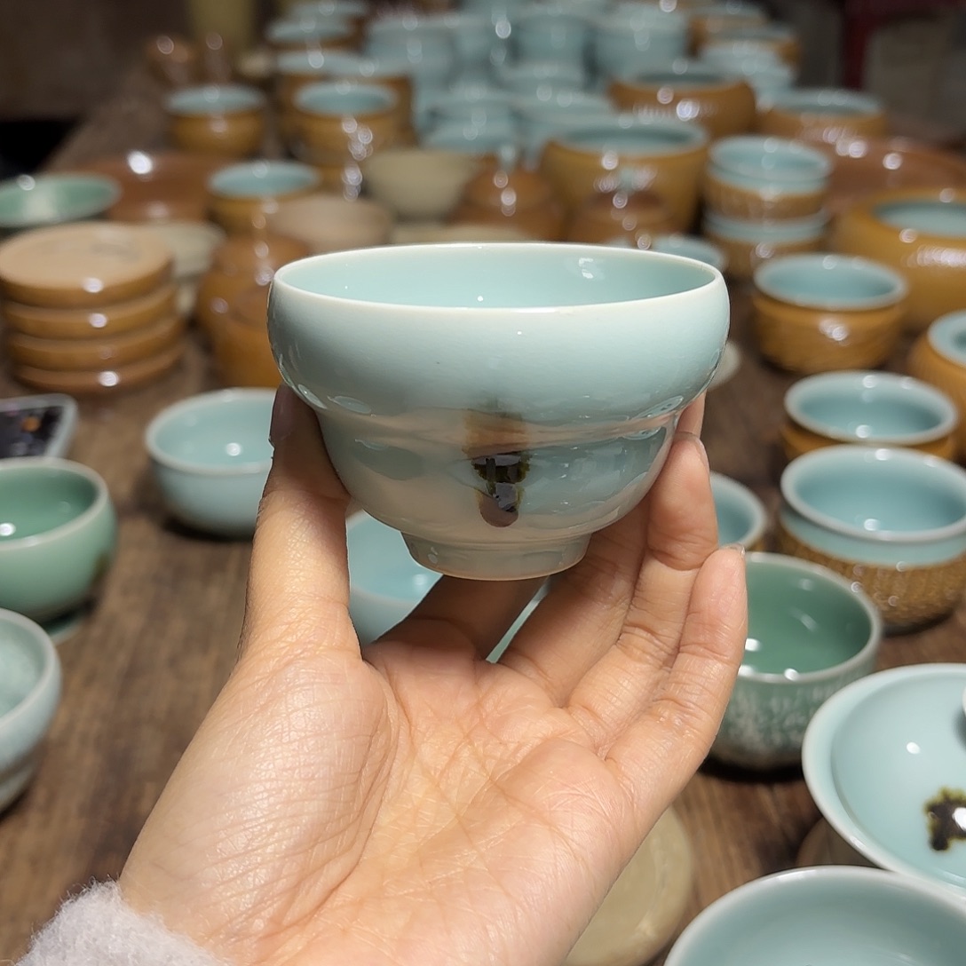 龙泉云间青瓷小米茶器