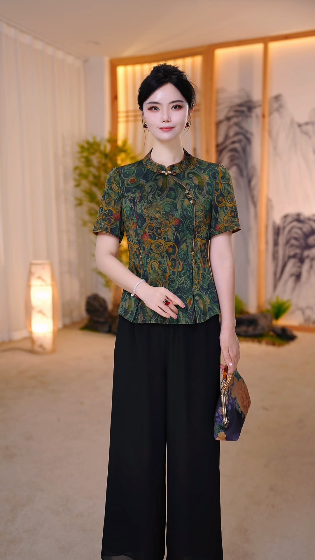 【给妈妈的礼物】2025新款两件套新中式中长款妈妈装套装K-2558632