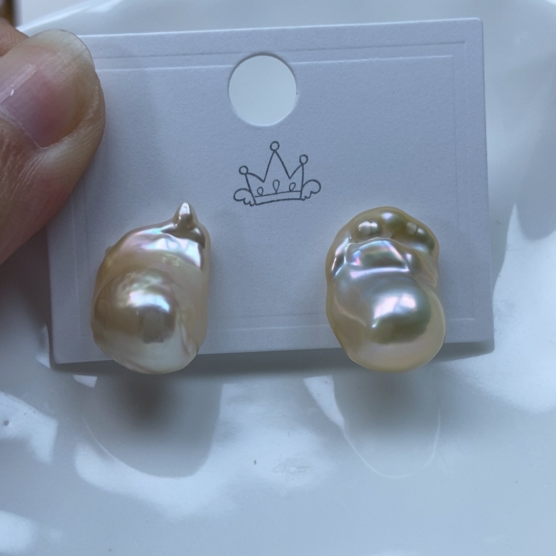 淡水珍珠耳钉银S925镶嵌福利207